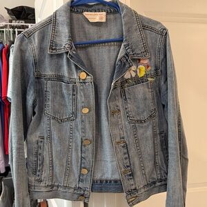 MUMU Denim Jacket with Embroidered Detail
